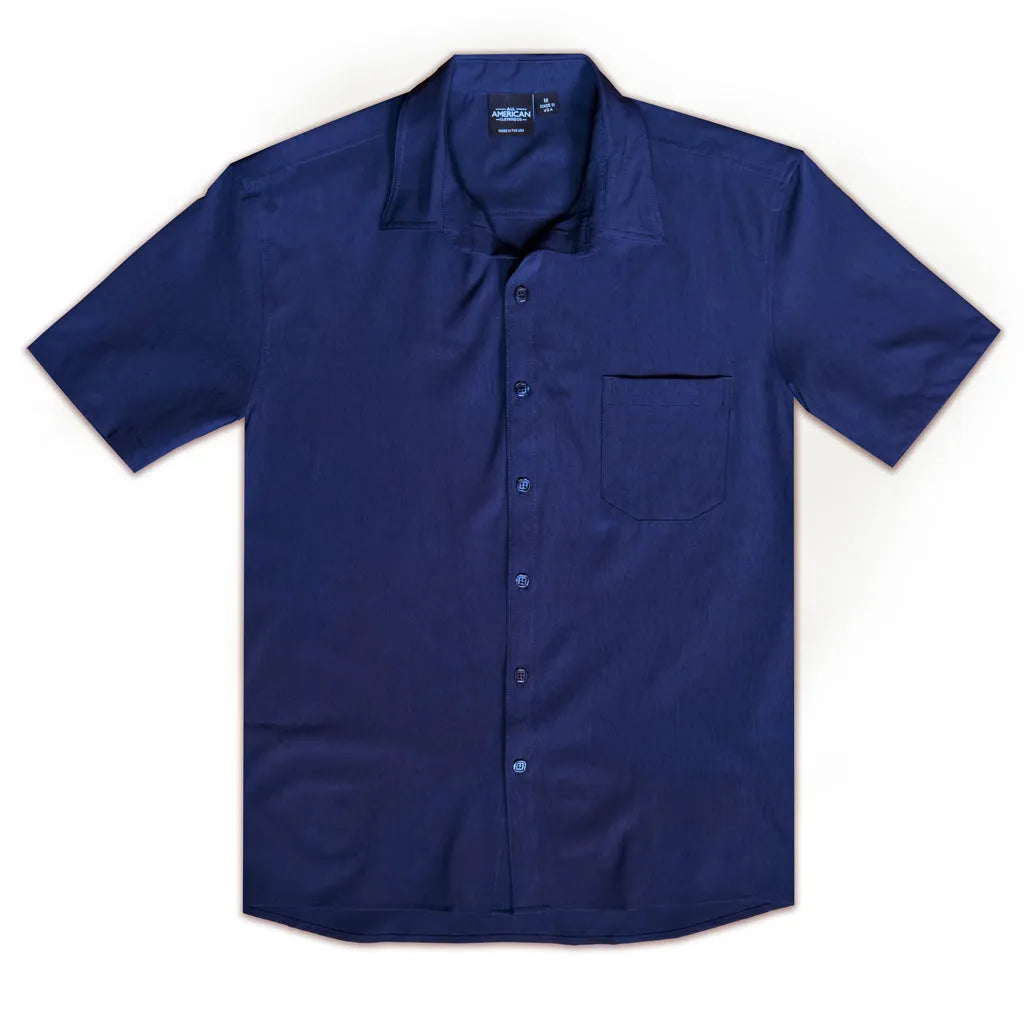 Men's Short Sleeve Dress Shirt with Pocket 2XL / Navy Men's Short Sleeve Dress Shirt with Pocket 2XL / Navy