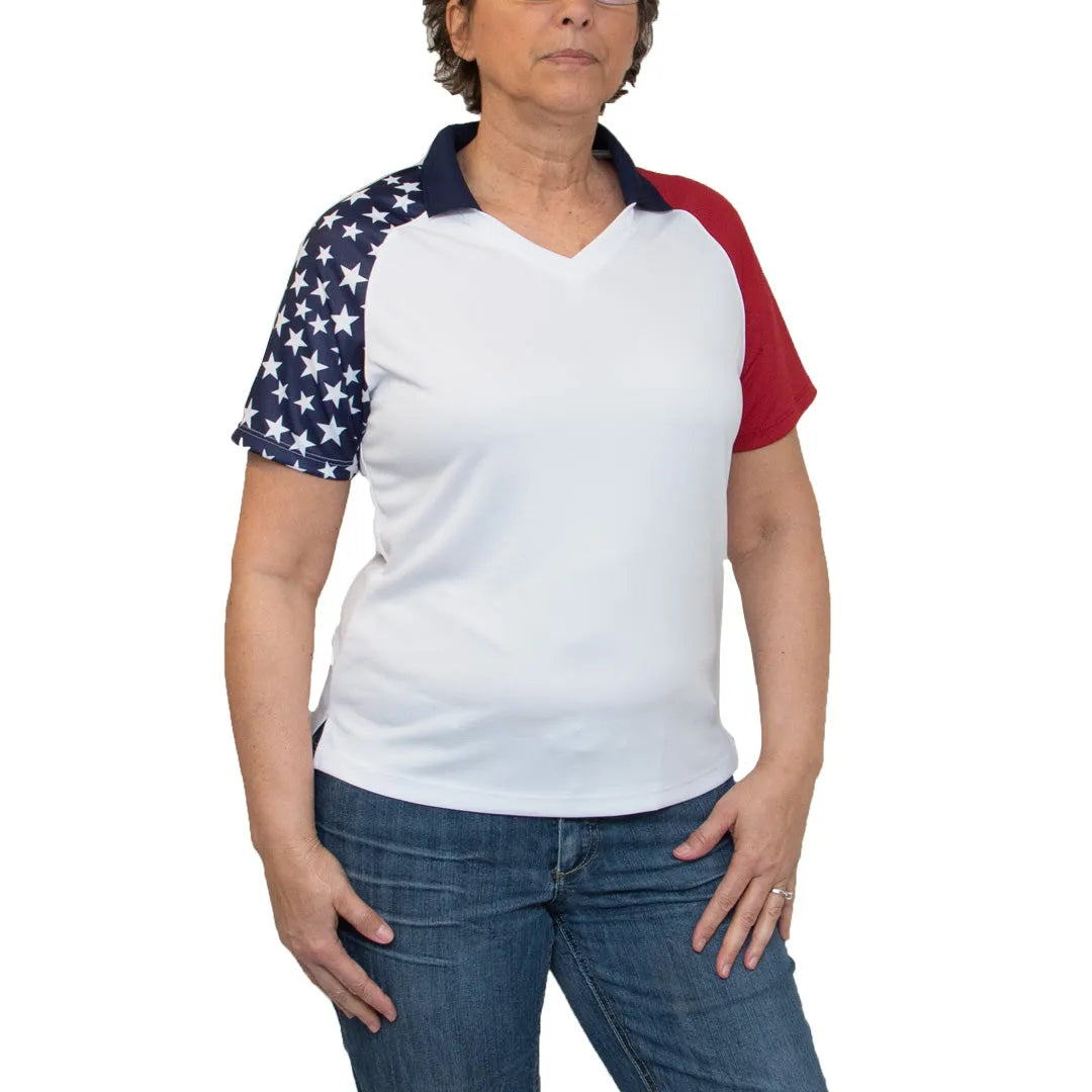 All American Clothing Co. - Women's Patriotic Polo Akwa