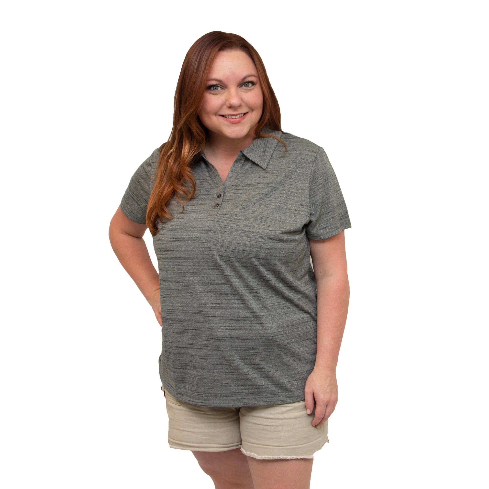 All American Clothing Co. - Women's Tiger Stripe Jersey Polo Akwa