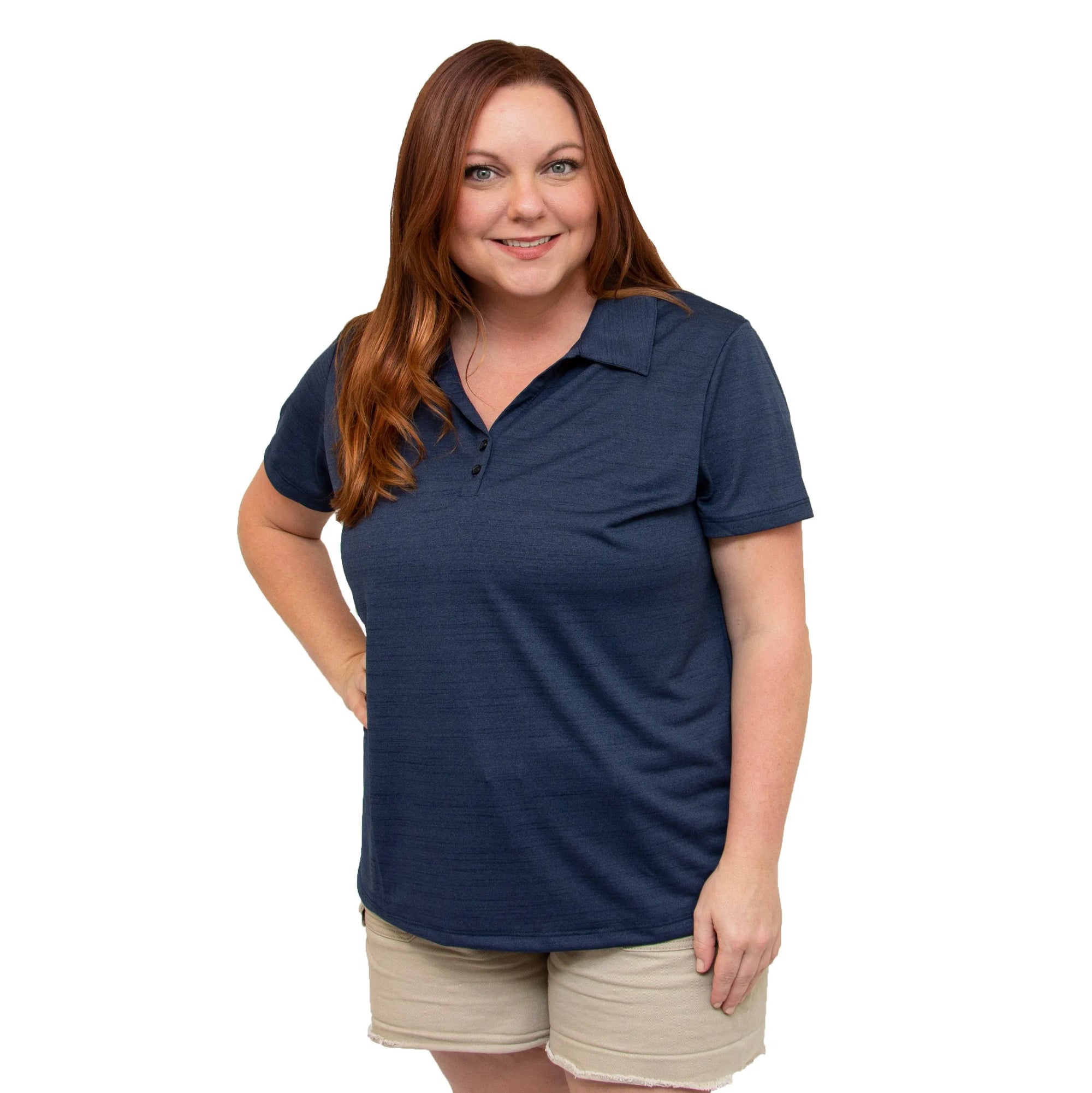 All American Clothing Co. - Women's Tiger Stripe Jersey Polo Akwa
