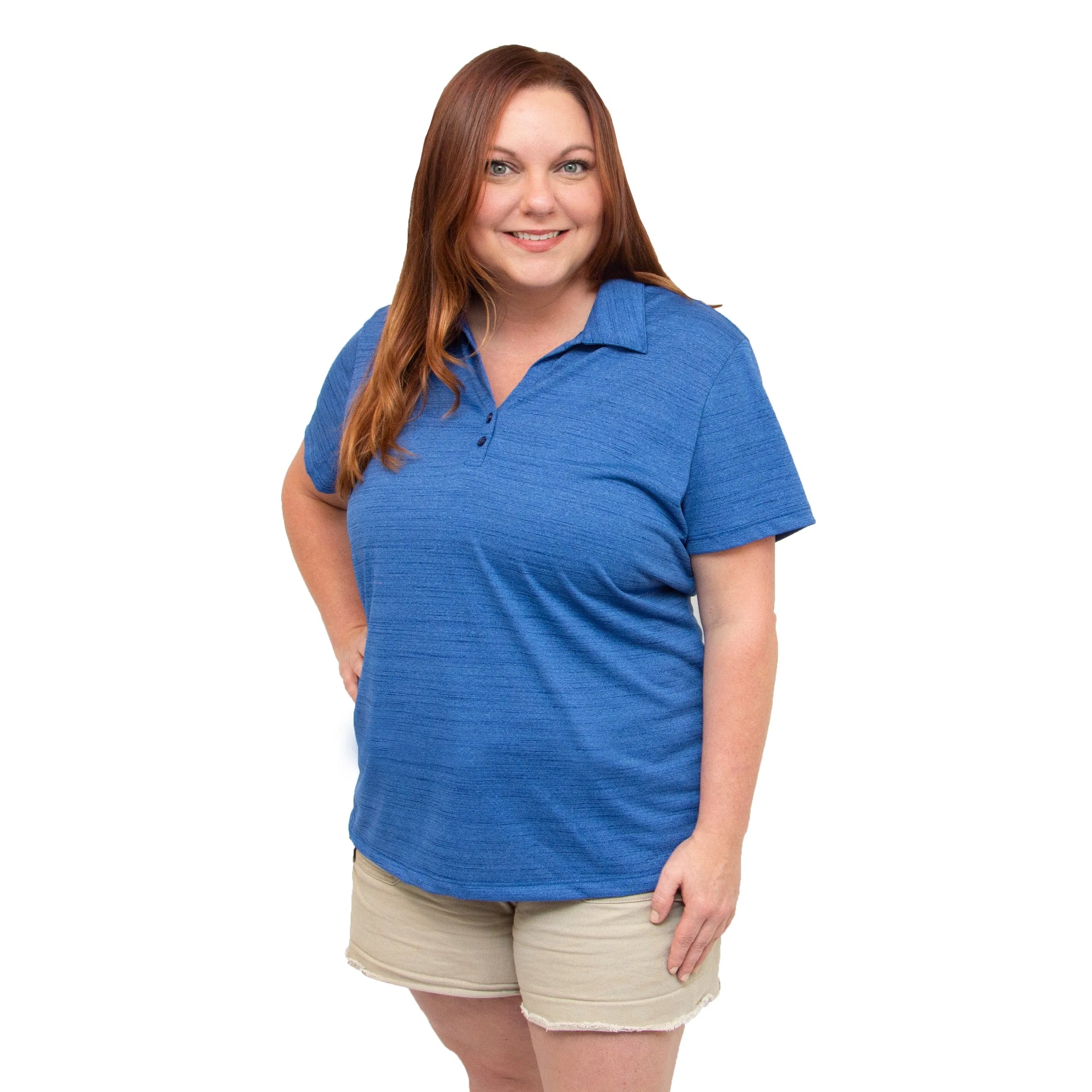 All American Clothing Co. - Women's Tiger Stripe Jersey Polo Akwa