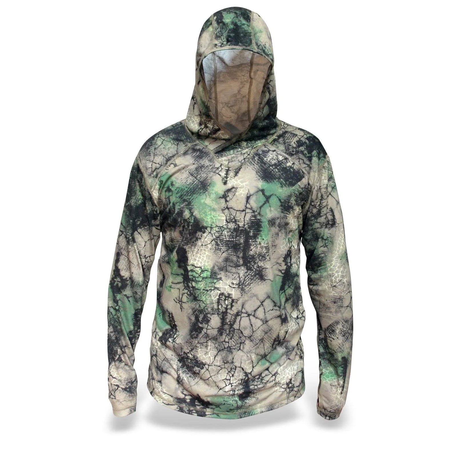 Chameleon Camo Long Sleeve Hooded Shirt Blackstock