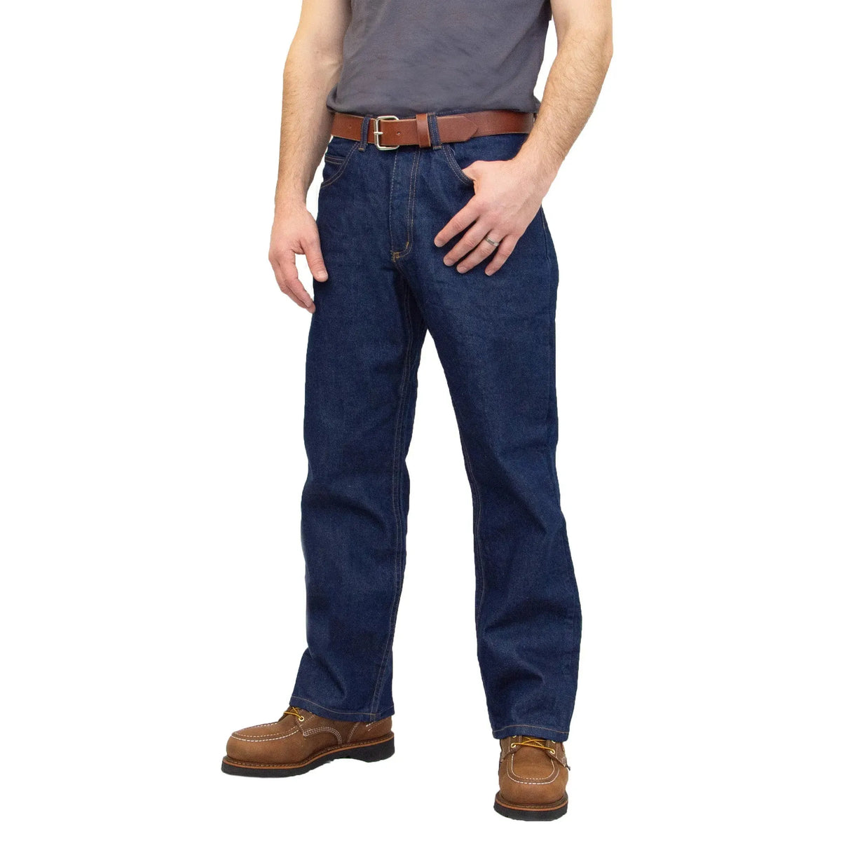 Discontinued Sizes - AA701D - Men's Boot Cut Jean with Gusset - Dark Stonewash All American Clothing Co.