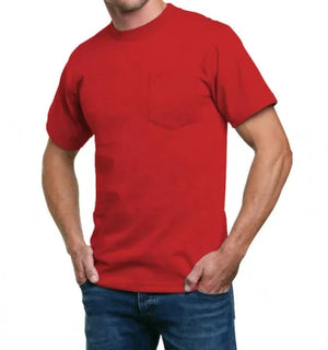 Heavyweight 100% Cotton T-Shirts with Pocket - Made in USA Bayside