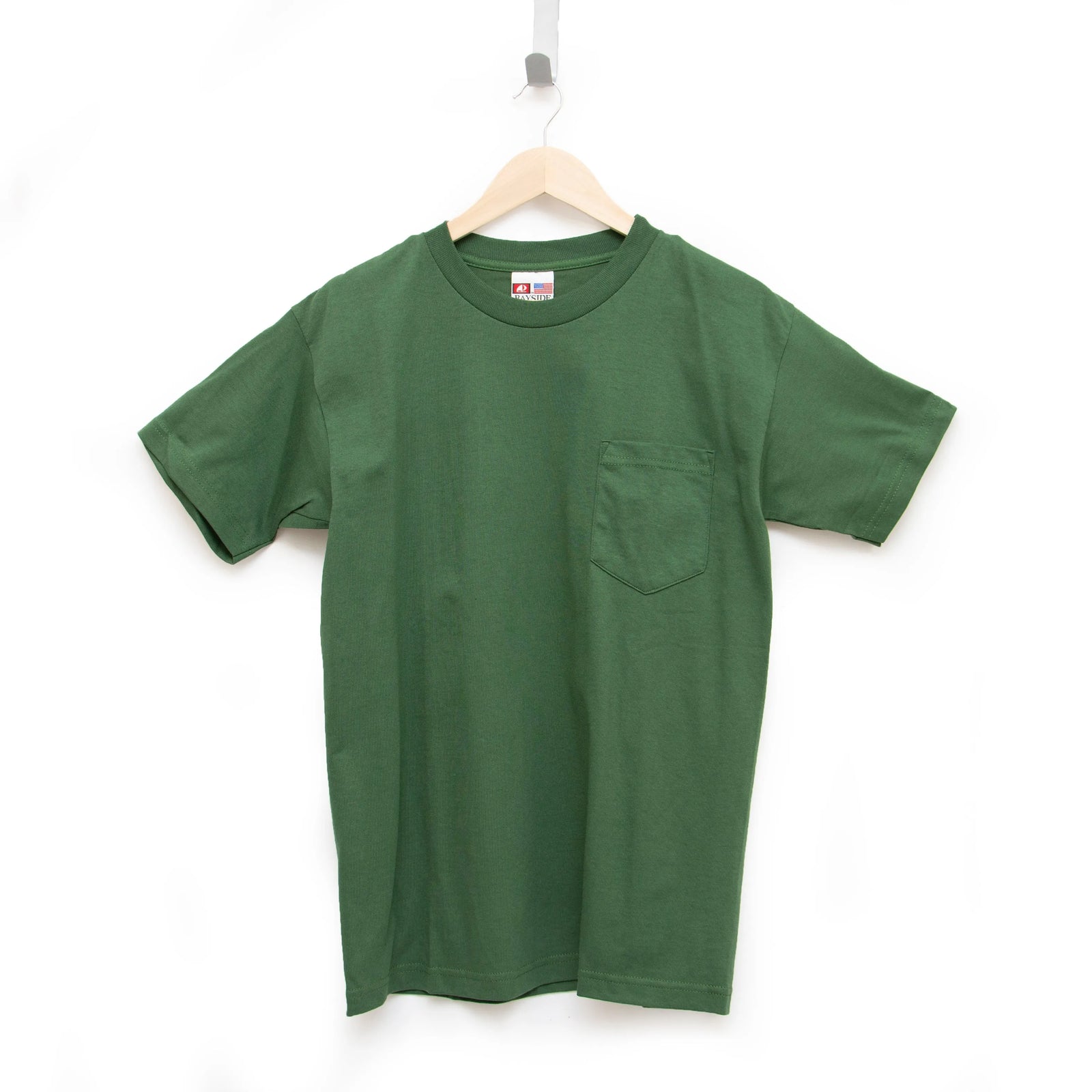 Heavyweight 100% Cotton T-Shirts with Pocket - Made in USA Bayside