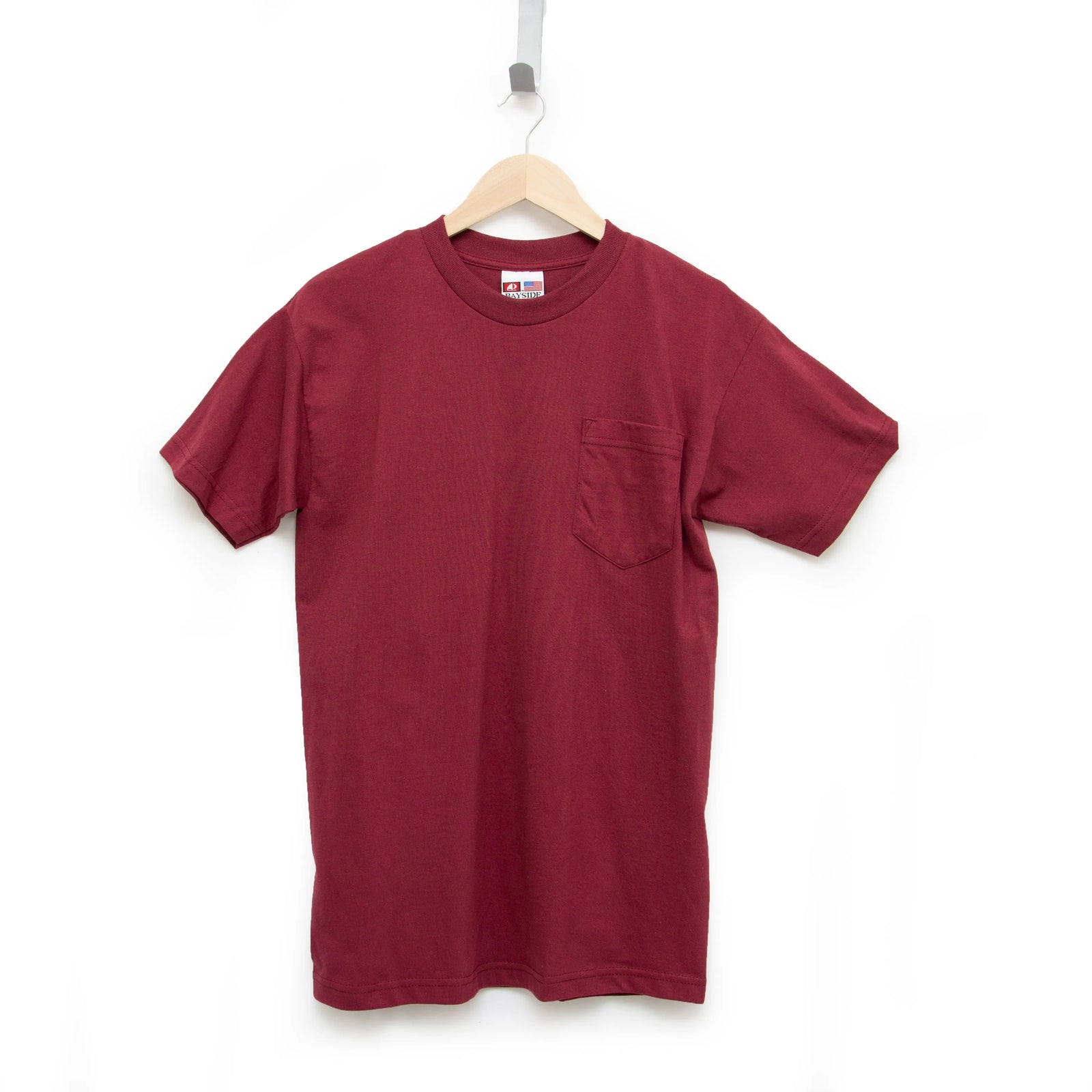 Heavyweight 100% Cotton T-Shirts with Pocket - Made in USA Bayside