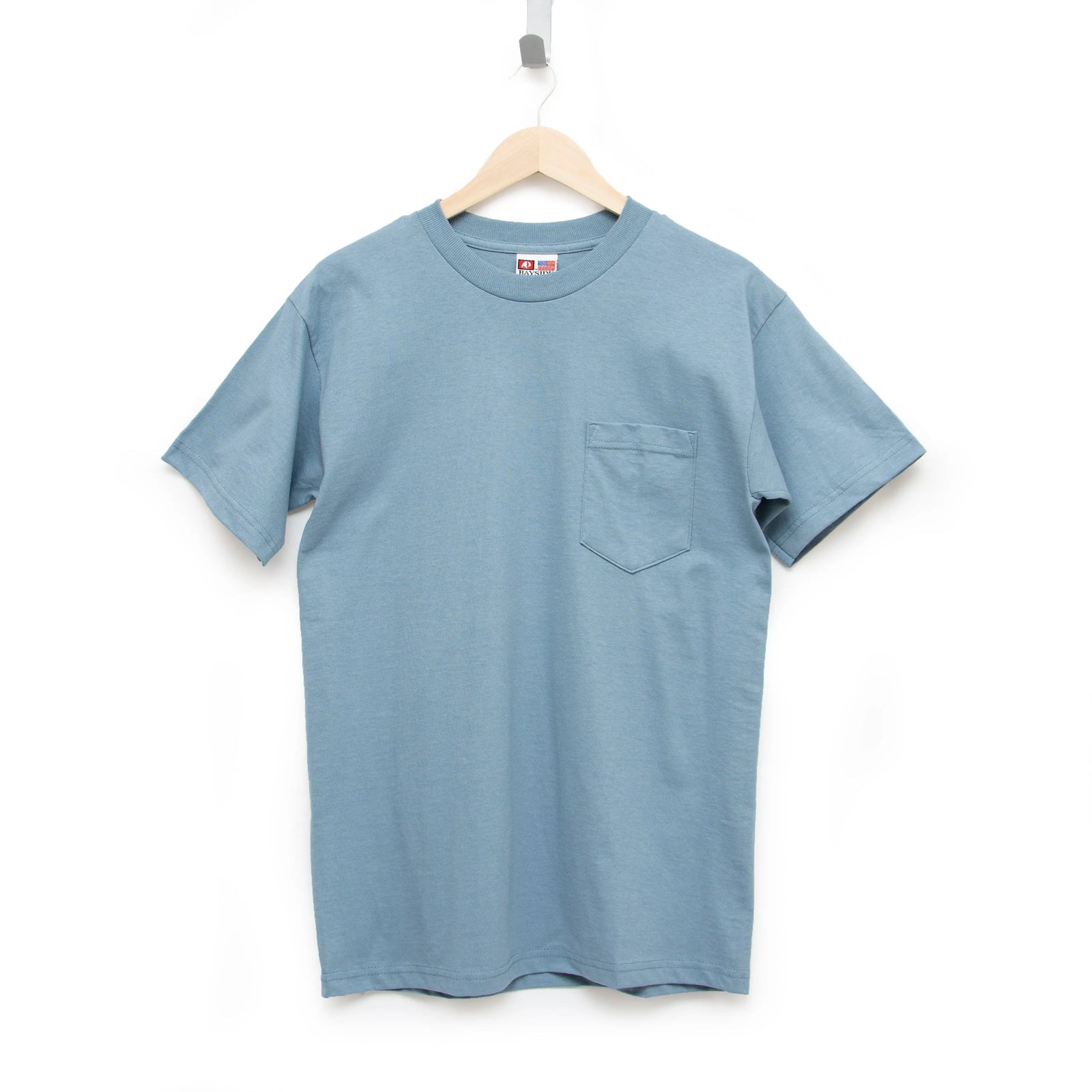 Heavyweight 100% Cotton T-Shirts with Pocket - Made in USA Bayside
