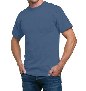 Heavyweight 100% Cotton T-Shirts with Pocket - Made in USA Bayside