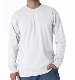 Long Sleeve Heavyweight 100% Cotton T-Shirt - Made in USA Bayside