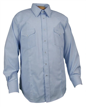 Lt Blue Western Style Work Shirt with Rancher Crease Ruddock