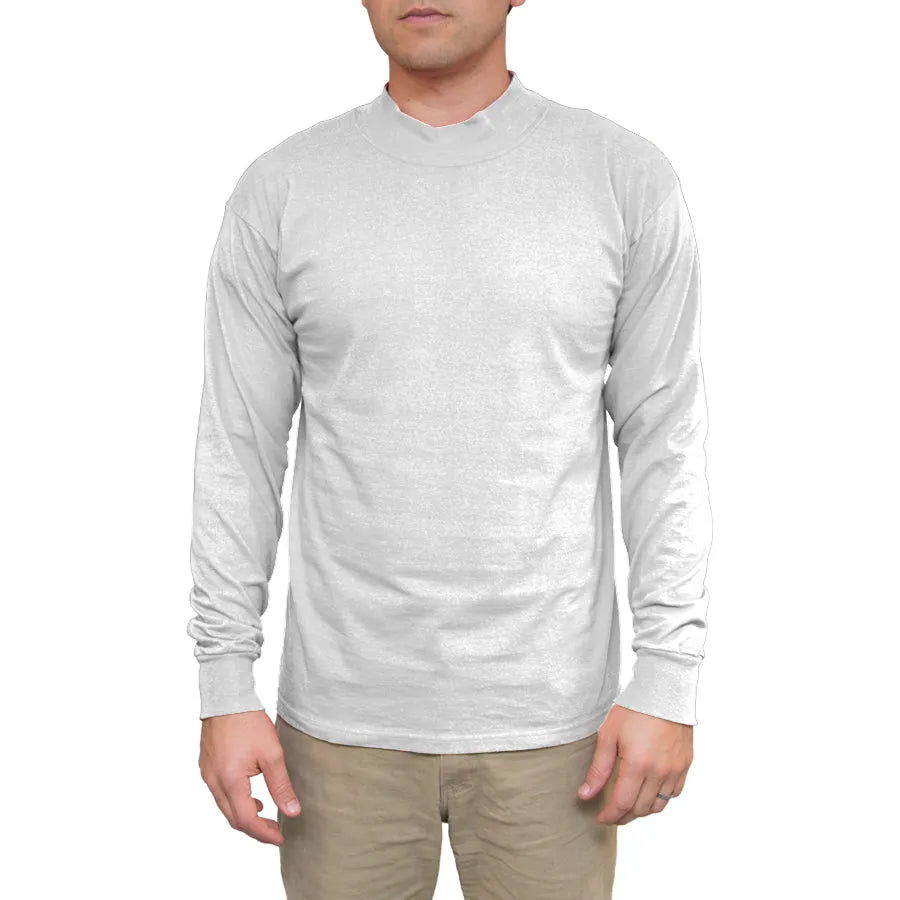 Men's Long Sleeve Cotton Mock Turtleneck