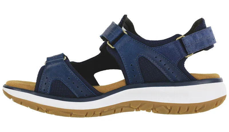SAS Embark Neptune Women's Leather Slingback Sandals – Arch Support, Adjustable Buckle, Many Sizes & Widths