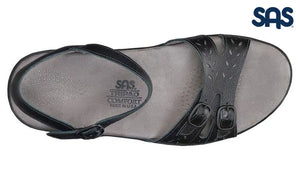 SAS Women's Black Duo Quarter Strap Sandal San Antonio Shoes