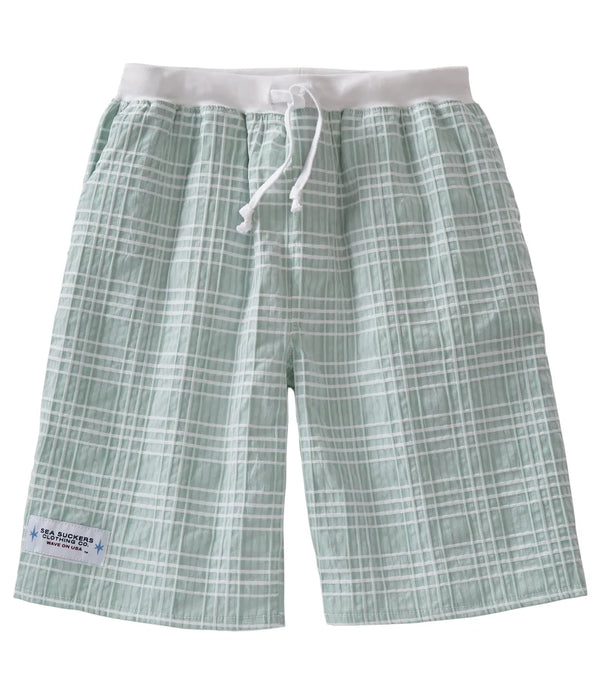 Seersucker Drawcord Shorts - All American Clothing Co