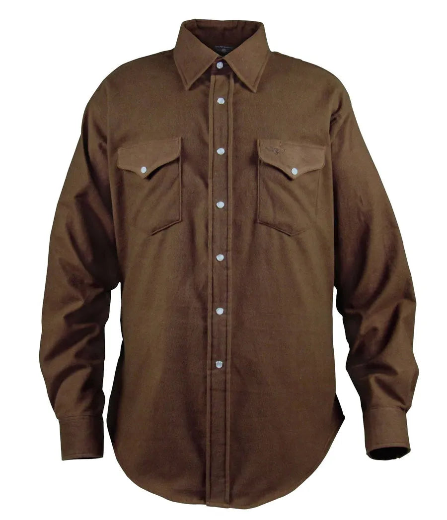 Solid Brown Flannel with Snaps Ruddock