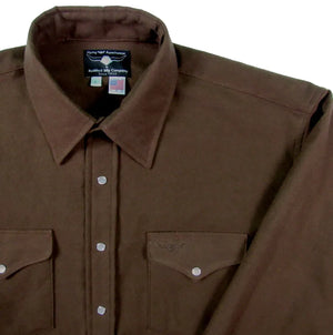 Solid Brown Flannel with Snaps Ruddock