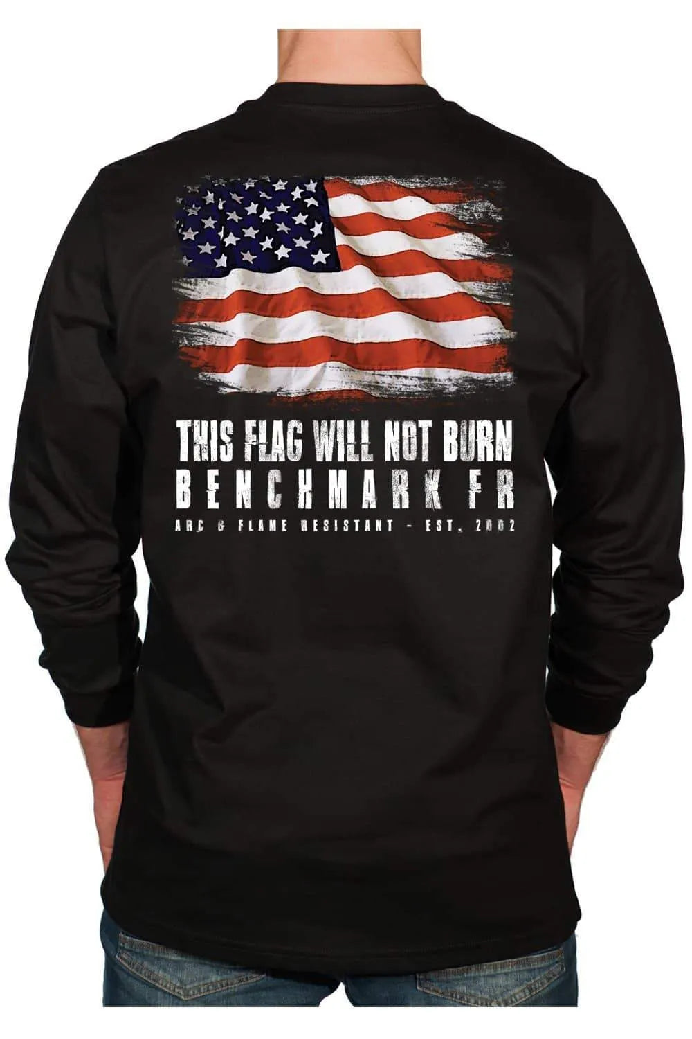 This Flag Will Not Burn Long Sleeved Flame Resistant T-Shirt BenchMark FR