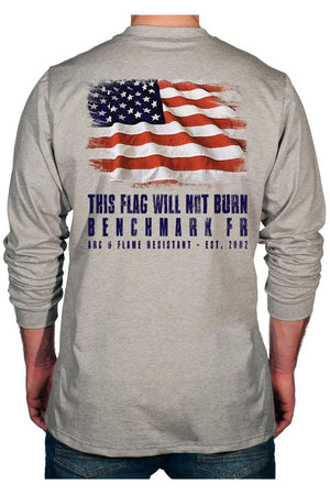 This Flag Will Not Burn Long Sleeved Flame Resistant T-Shirt BenchMark FR